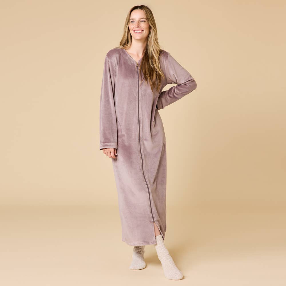 Softies - Vendita all'ingrosso Vestaglia - Donna - Vestaglia da donna Serenity con zip e scollo a cuore0