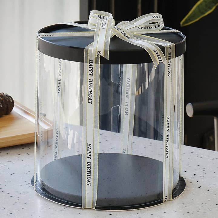 Elegant Design Supply – Engroshandel Kagestativ – Høj rund gennemsigtig klar kagekasse med bund og låg