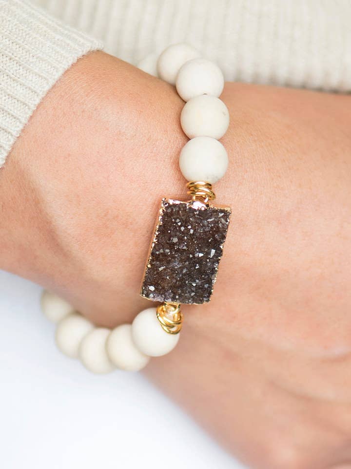 River Stone Jasper Druzy Bracelet for wholesale by Mickey Lynn
