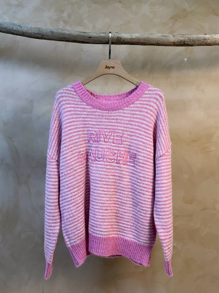 60808 PULL RIBES GAUCHE A RISCAS EM LÃ por atacado de Joyna