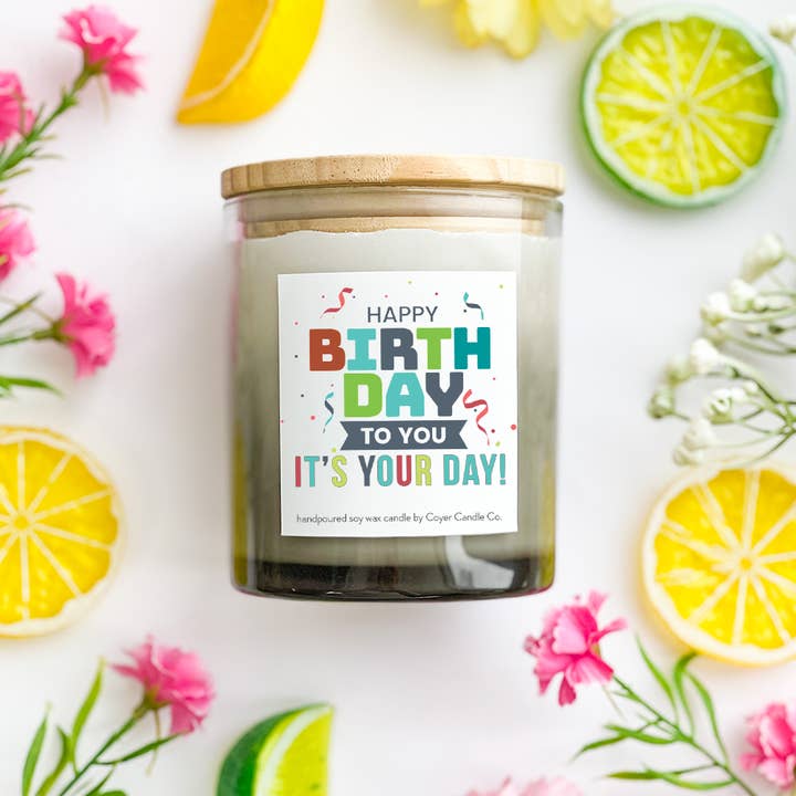 Happy Birthday | 11 oz. Candles for wholesale by Coyer Candle Co.