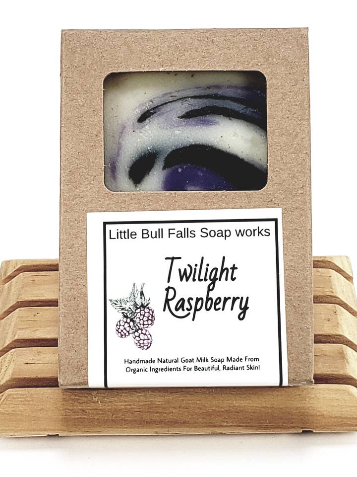 Twilight Raspberry Goat Milk Soap for wholesale by Little Bull Falls Soap Works