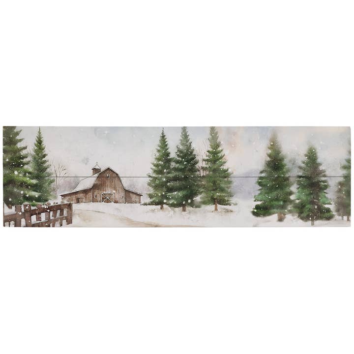 Winter Barn Scene - Vintage Pallet Boards for wholesale by Sincere Surroundings