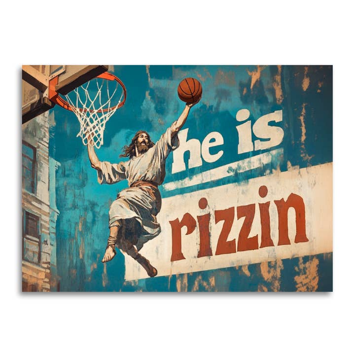 He Is Rizzin - Funny Easter Jesus Greeting Card for wholesale by Bad Betty Greeting Co.