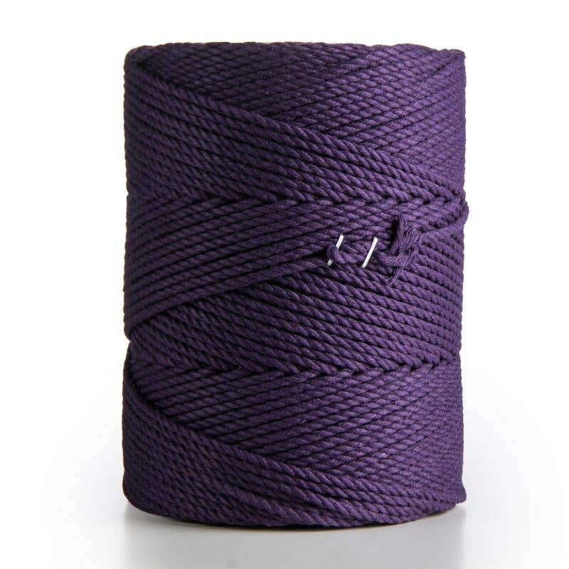 MB Cordas - Wholesale Cord - 3MM 3 Strand Twisted 200m Macrame Cotton Cord DARK PURPLE 3 PLY Macrame Rope3
