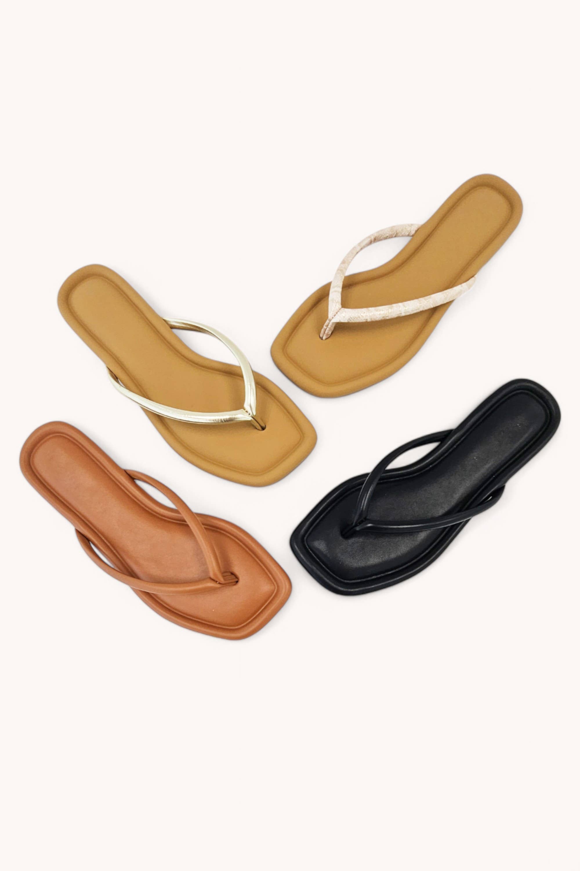 CCOCCI - Wholesale Sandals - Women's - PRISCILLA-5 SQUARE TOE SIMPLE THONG STRAP SANDALS0