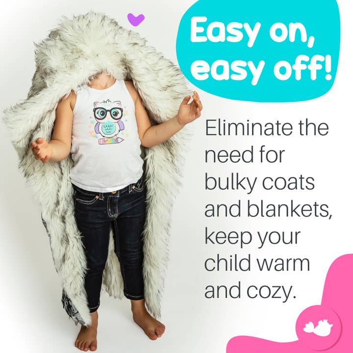 Birdy Boutique LLC. - Wholesale Poncho Towel - Kids & Baby - Faux Fur and Watercolor Flowers Car Seat Poncho for Toddlers3