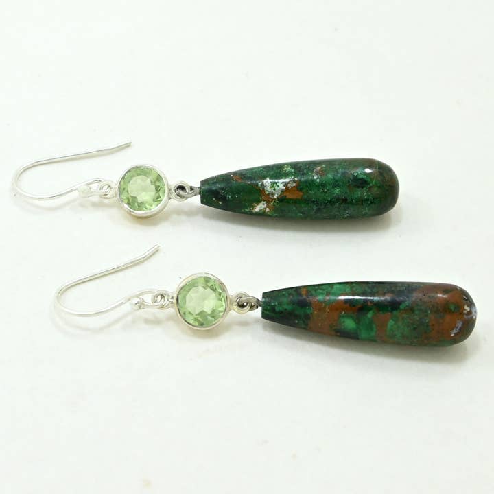 Bexley Oorbellen Zilver - Chrysocolla & Groene Amethist voor wholesale door Schmuckoo Berlin