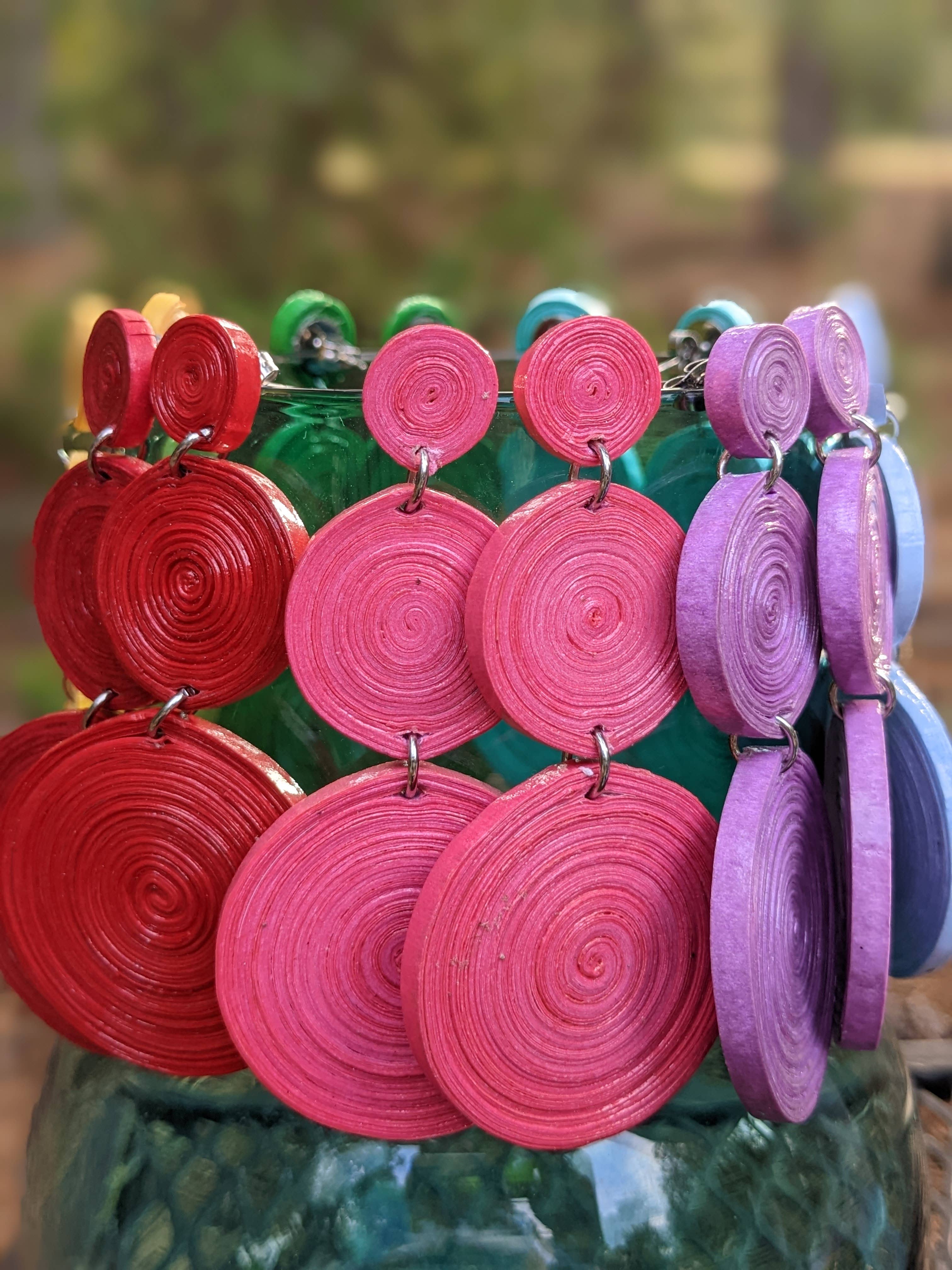 Lumago Designs - Wholesale Stud/Post Earrings - RC round paper bead stud earrings Case12