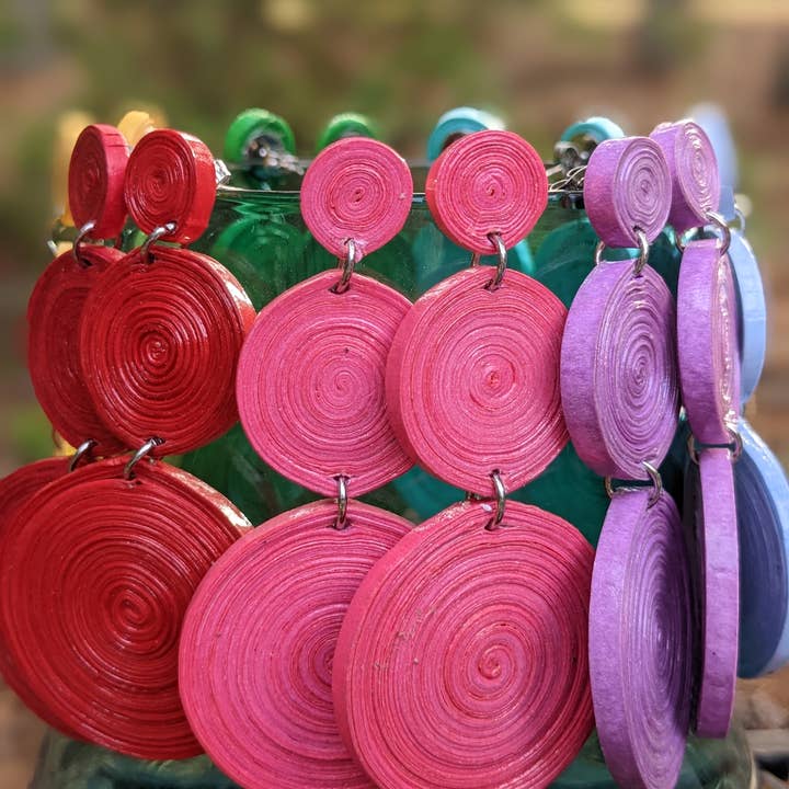 Lumago Designs - Wholesale Stud/Post Earrings - RC round paper bead stud earrings Case12