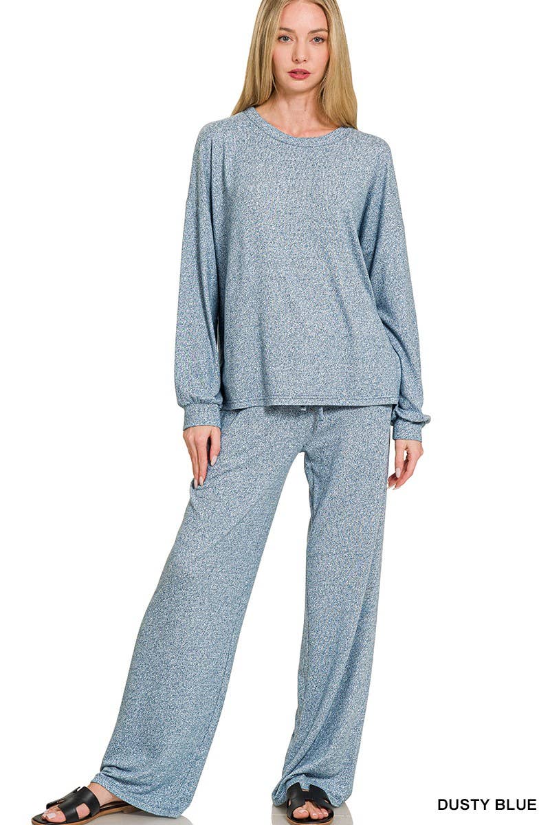 Vanilla Monkey - Vente Ensemble haut et pantalon (PAS d'intérieur) - Femme - Ensemble de tee-shirt à manches longues et pantalon en Hacci mélangé doux6