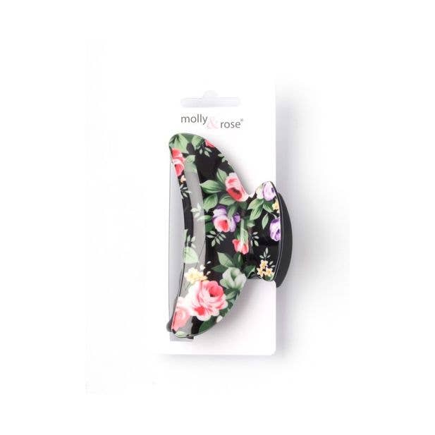 Inca UK - Wholesale Hair Clip - Women's - Floral Print Acrylic Clamp 9cm