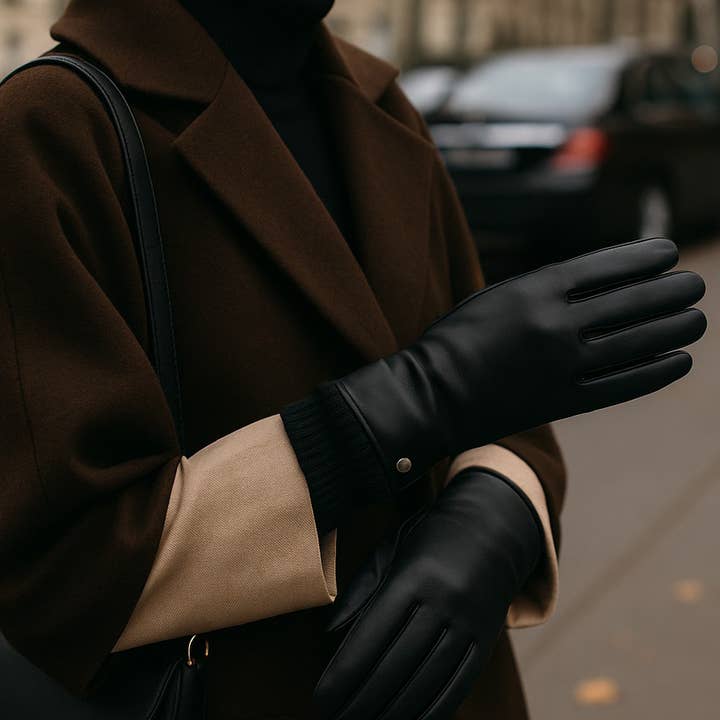Black Club Rochelier Ladies Classic Quality Leather Glove for wholesale on Faire1