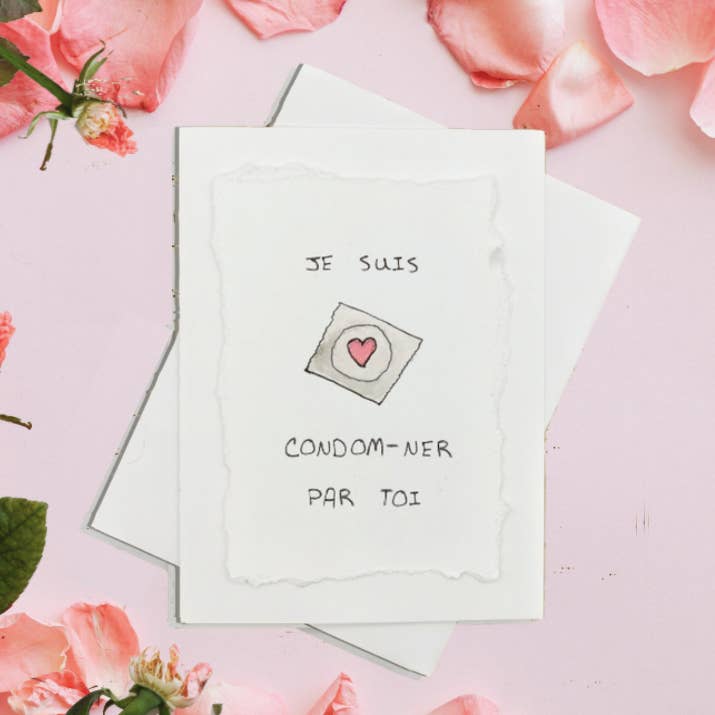 Je Suis Condom-ner Par Toi - (FR) Carte Peinte À La Main for wholesale by Irony Art