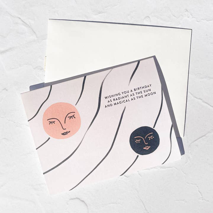 Carte d'anniversaire Salutations de nombreuses lunes pour la vente par Michio Aluna