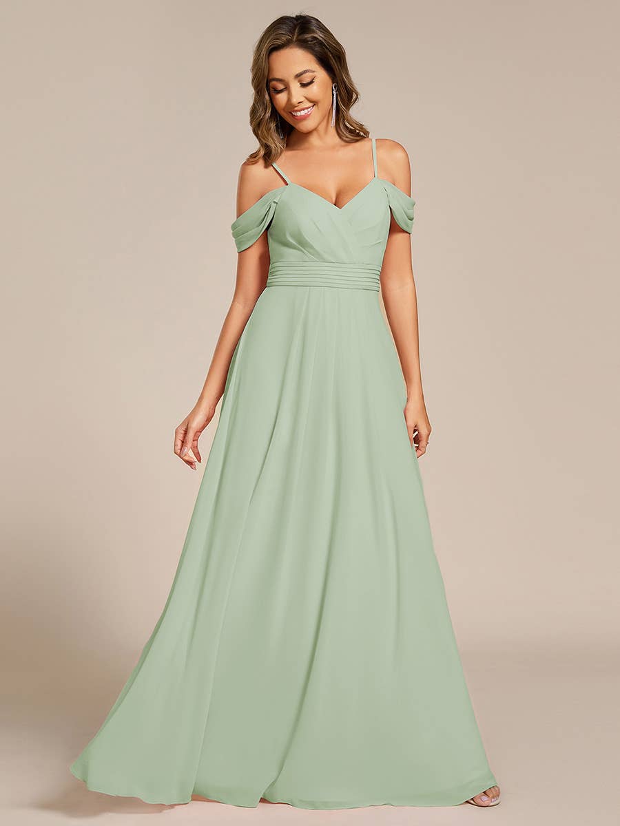 Ever-Pretty - Wholesale Dress - Women's - Straps drop-shoulder sleeve Chiffon Bridesmaid Dress6