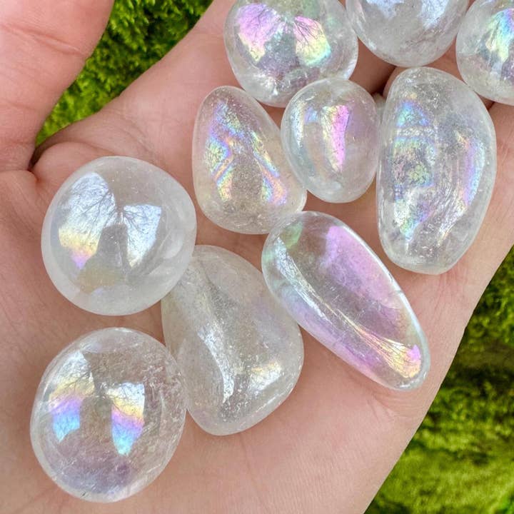 Elf Kendal Hippies - Wholesale Spiritual Stone/Crystal - Angel aura 15-25mm tumble aura quartz 0.6-1inch polished gem