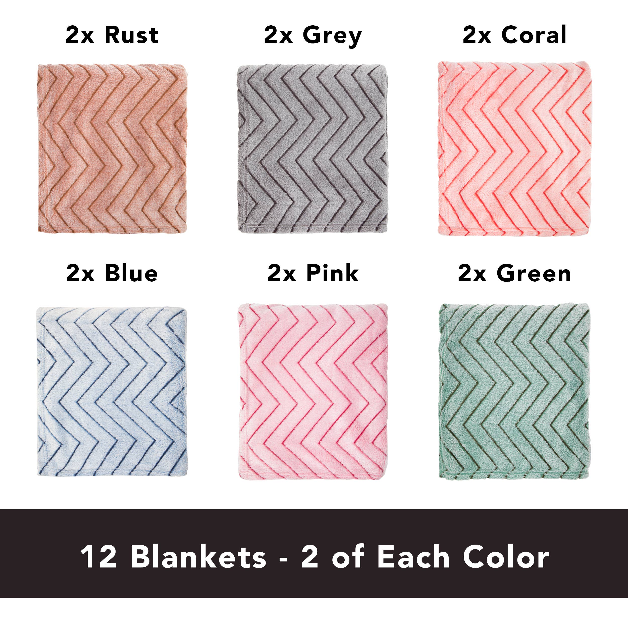 Arkwright Home - Wholesale Throw Blanket - Fleece Throw Blankets, Chevron Pattern3