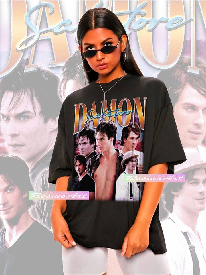 TheKingShirt - Wholesale Graphic Sweatshirt - Women's - Damon Salvatore Unisex Vampire Diaries Tee0