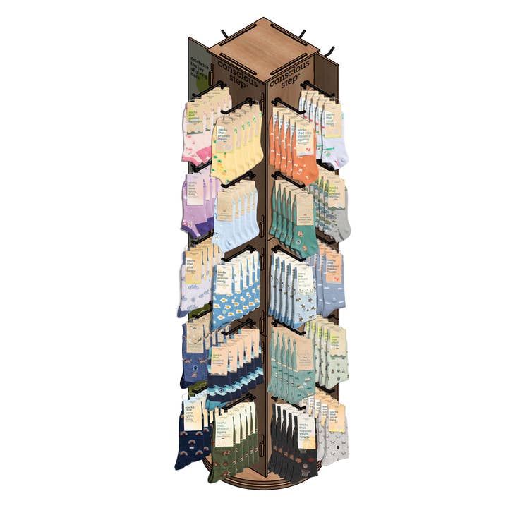 4 Sided 40 Arm Display for wholesale by Conscious Step