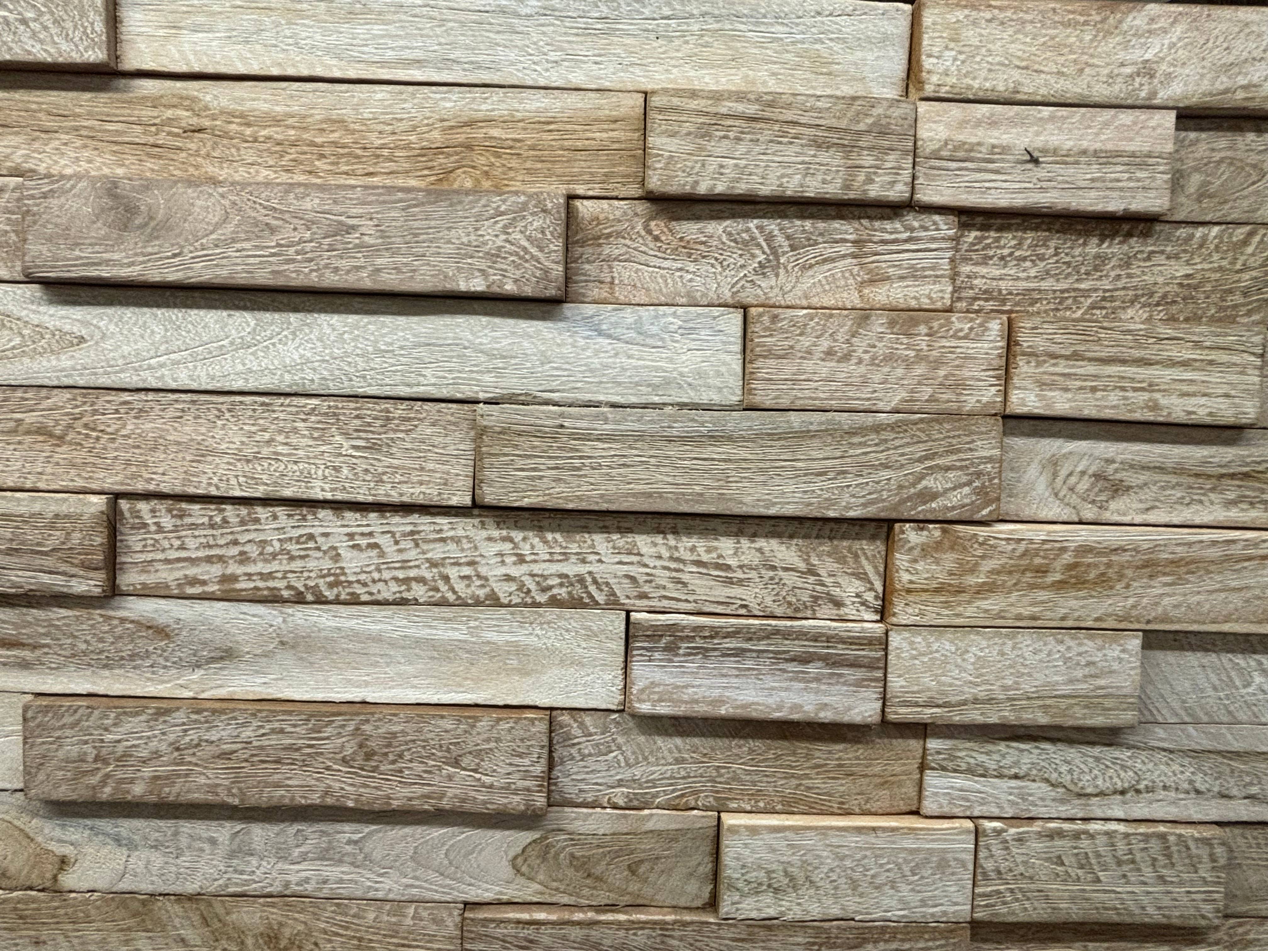 Asia West - Vente Décoration murale - Panneaux de Revêtement Mural en Bois de Teck (lot de 10)8