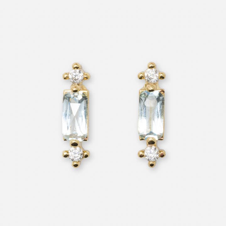 Heilo Jewelry - Wholesale Stud/Post Earrings - Jane Stud Earrings | Blue Topaz