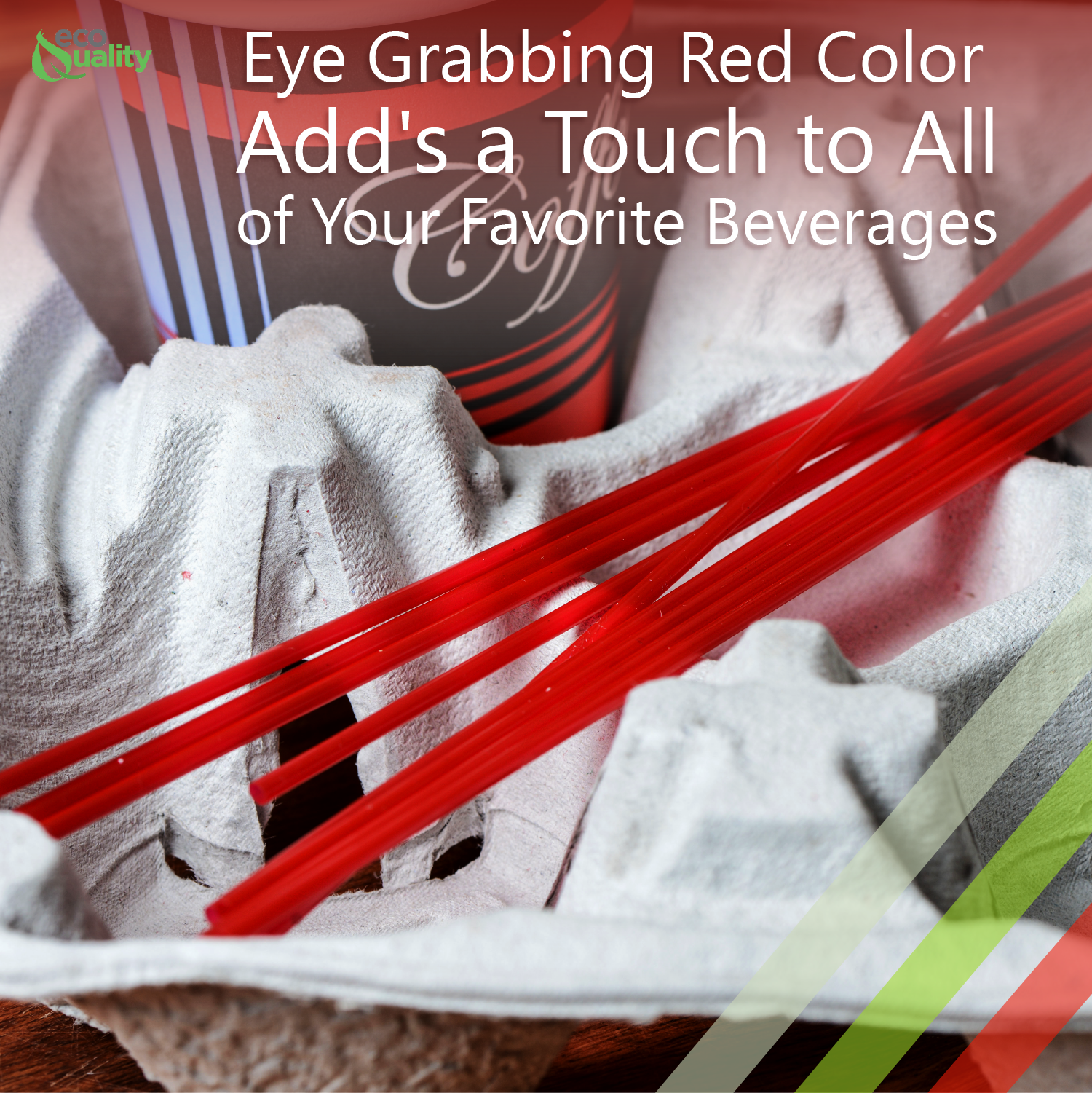 EcoQuality - Wholesale Drink Stirrer - 5" Red Plastic Stirrer Sip Straws For Coffee, Cocktail, Latt5