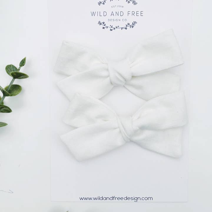 Wild and Free Design Co. - Wholesale Hair Bow - Kids - Neutral Pigtail Bow Sets