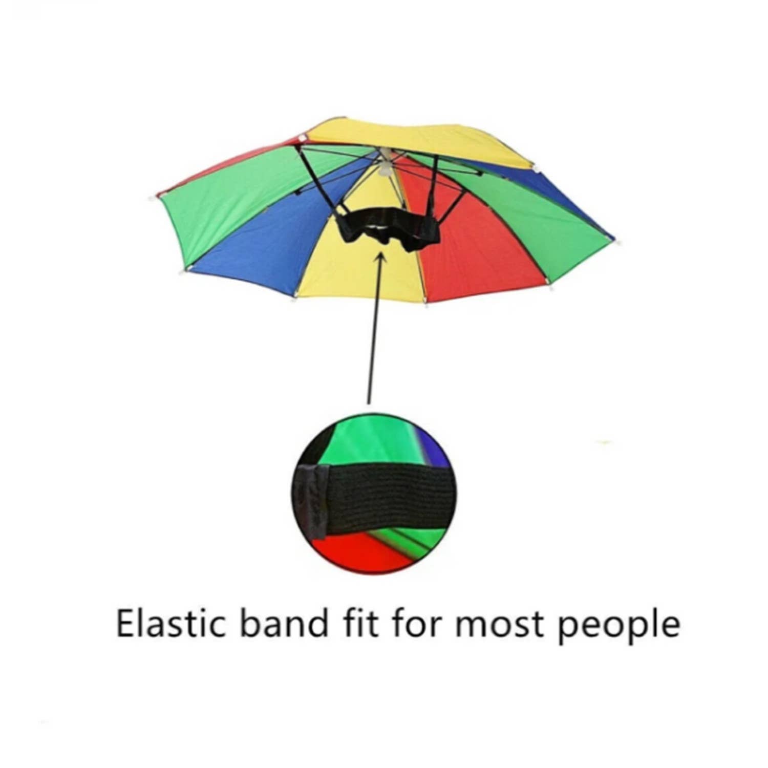 Tsyware - Wholesale Umbrella - Unisex - Umbrella Hat With Head Strap Funny Rainbow Colorful3