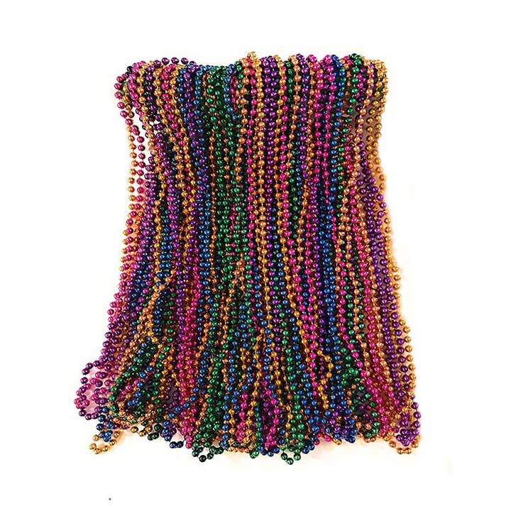 Mardi Gras Beads 33 inch 7mm, 6 Dozen, 72 Necklaces for wholesale by The Mardi Gras Krewe