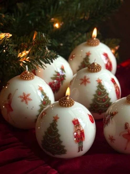 Vintage Style Christmas Candle Ornament: Holiday candle for wholesale by VR.candle