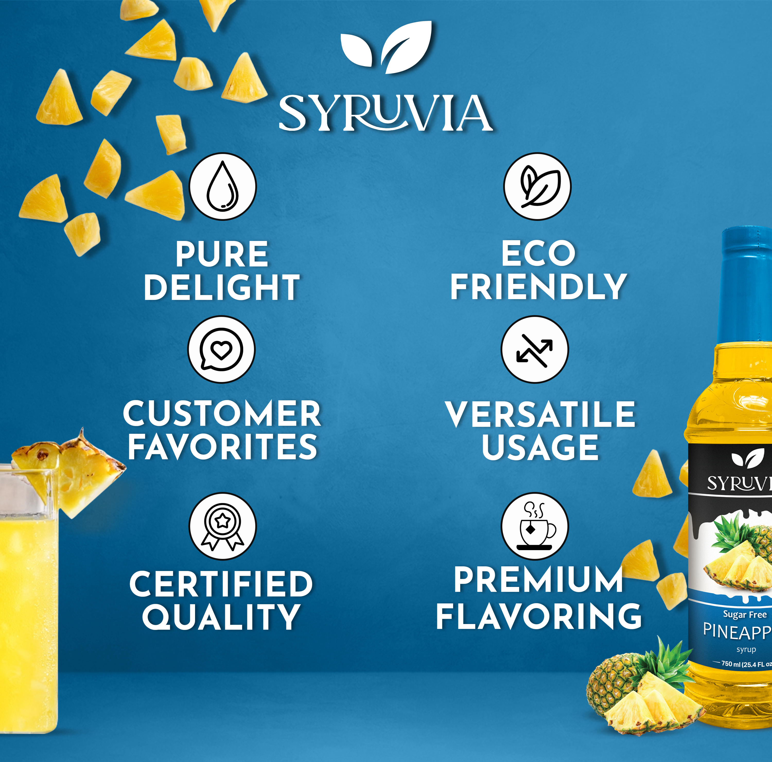 Syruvia - Wholesale Cocktail Mix/Syrup - Sugar-Free Pineapple Syrup4