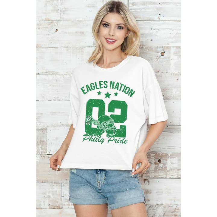 2&moon - Wholesale Screen Printed T-Shirt - Women's - EAGLES NATION PHILLY PRIDE FOOTBALL TEE