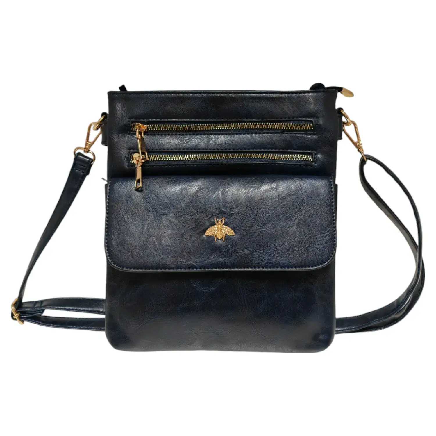 Superbia – wholesale Crossbody bag – Women's – Double Zipper Multi Pocket Bee Details Cross BodyBag-91339