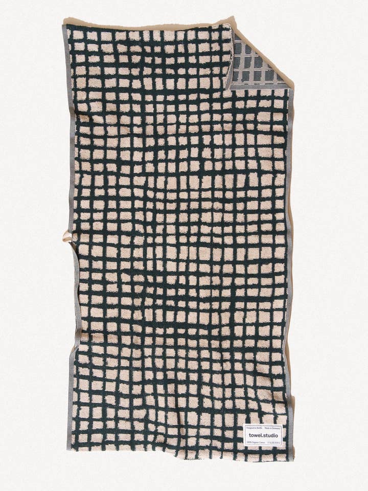 Bold Grid Gym Towel | Forest Green for wholesale by towel.studio