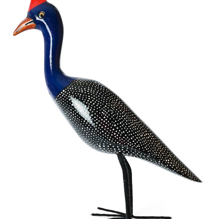 Swahili | AFRICAN MODERN - Wholesale Sculpture - Jacaranda Wood Guinea Hen Sculpture