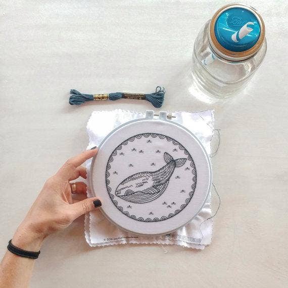 cozyblue handmade – wholesale Embroidery/cross-stitch supplies – whale of a time embroidery kit4