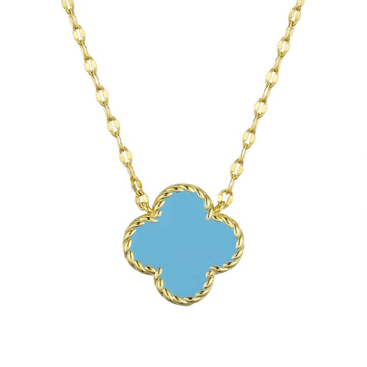 Four Leaf Clover Necklace - Turquoise for wholesale by Lily Nily