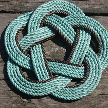 Star Kitchen Trivet Celtic Knot Recycled Fishing Rope for wholesale by Alaska Rug Company