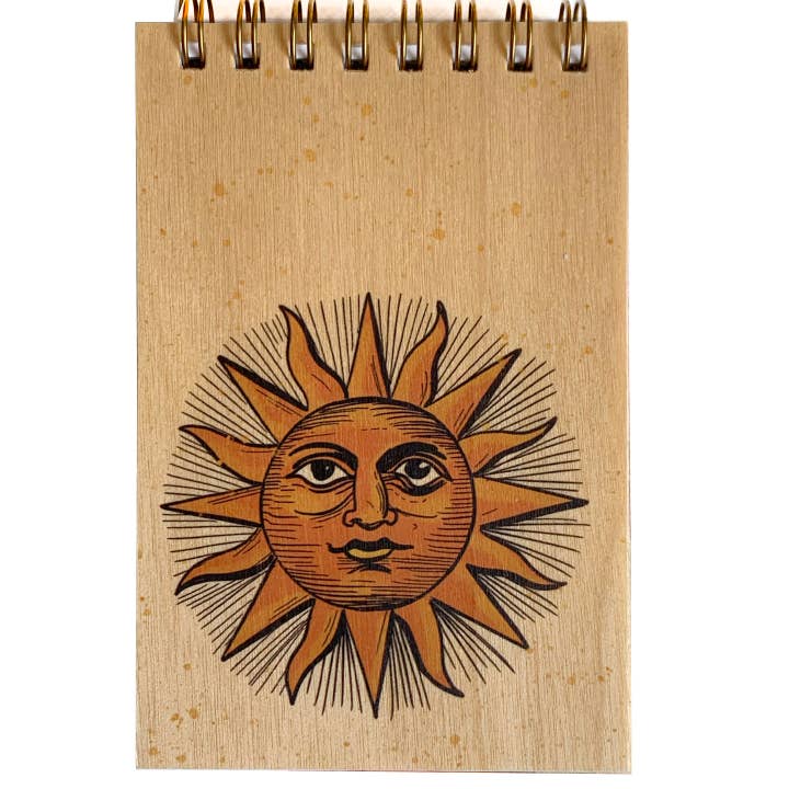 Wood Notepad - Sun for wholesale by Spitfire Girl