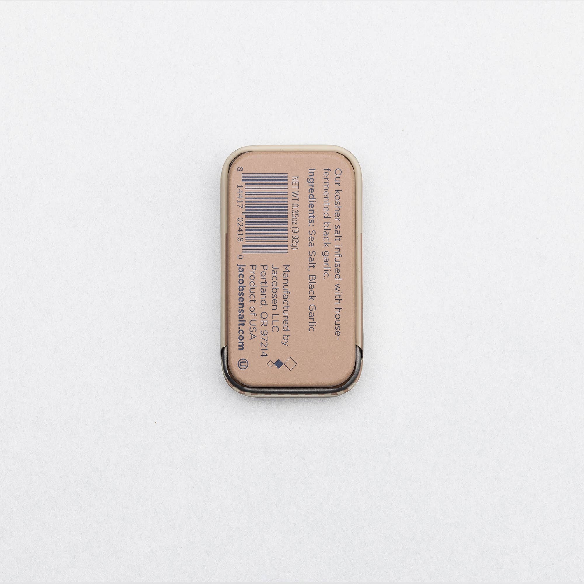 Jacobsen Salt Co. - Wholesale Salt - Infused Black Garlic Sea Salt Slide Tin3