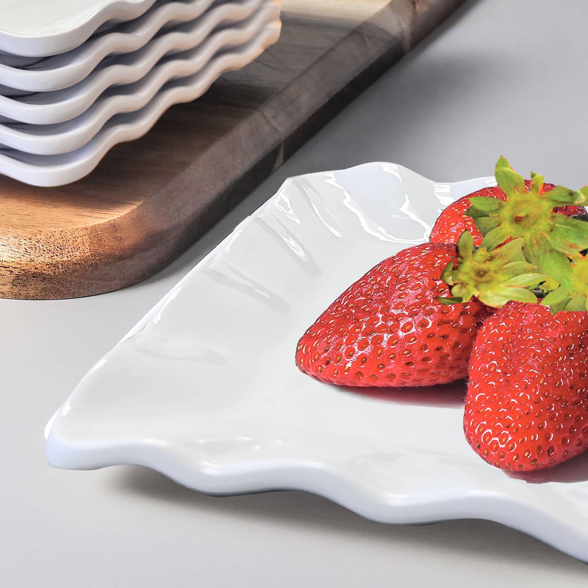 Supreme Housewares - Vente Assiette - Assiette carrée en mélamine blanche 5 1/2"4