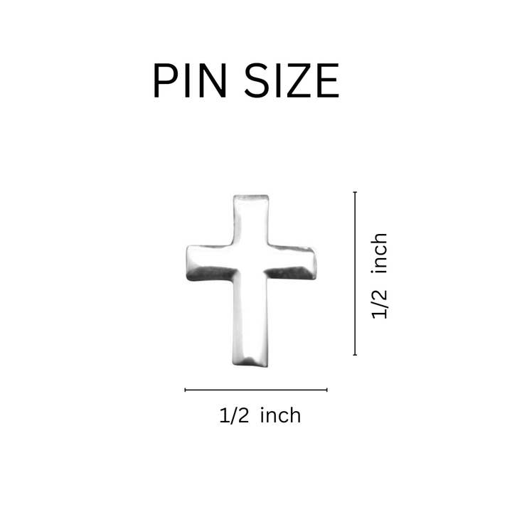 The Awareness Company - Wholesale Lapel Pin/Button - Small Silver Cross Lapel Pins