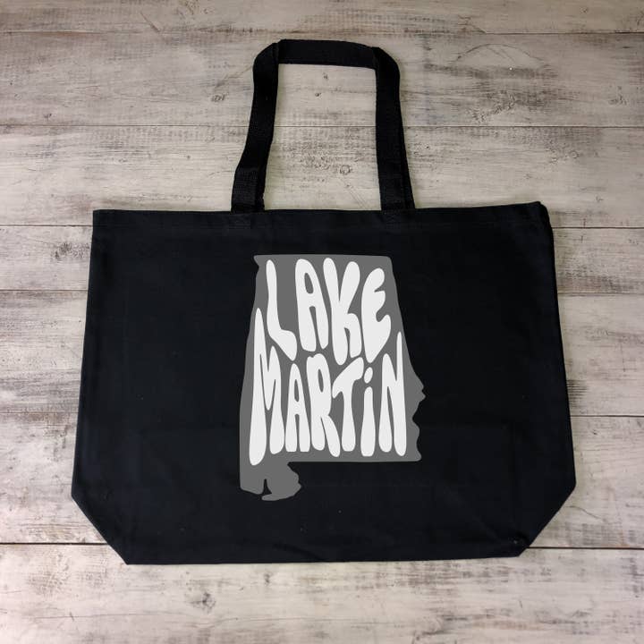 Bolsa reutilizable de lona pesada de algodón del estado de Alabama de Lake Martin para venta al por mayor de by BellaBlue