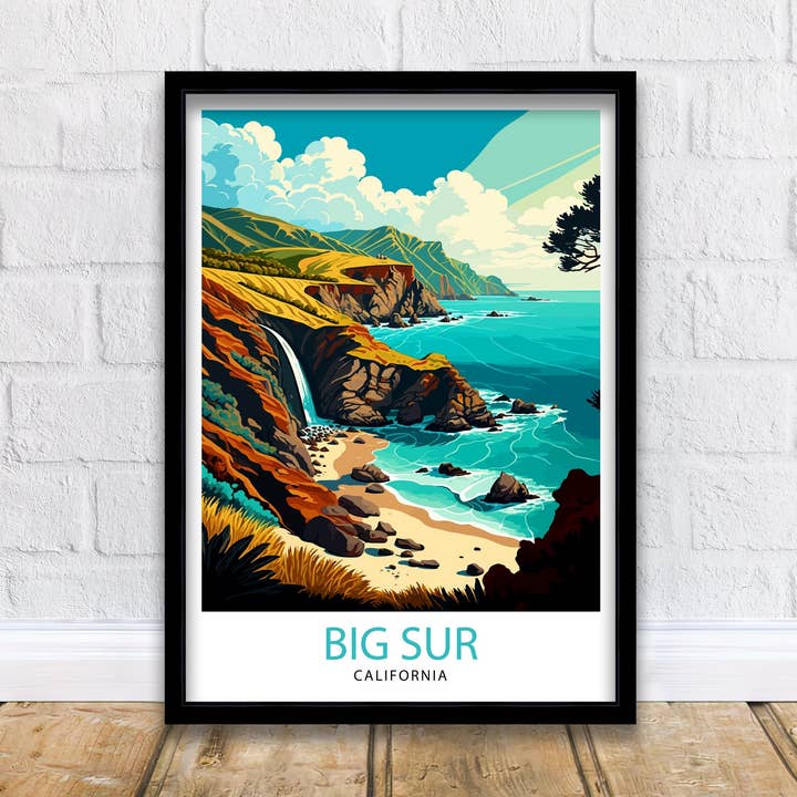 Big Sur California Travel Poster for wholesale by InkNPrintz