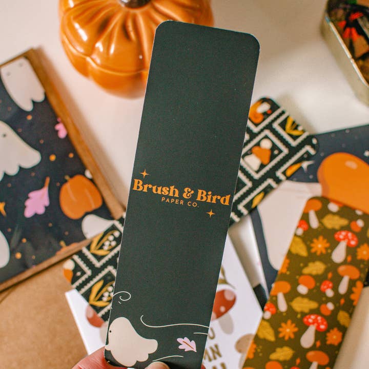 Brush + Bird Paper Co. β wholesale Bookmark β Cute Ghost Halloween Bookmark | Made in Canada1