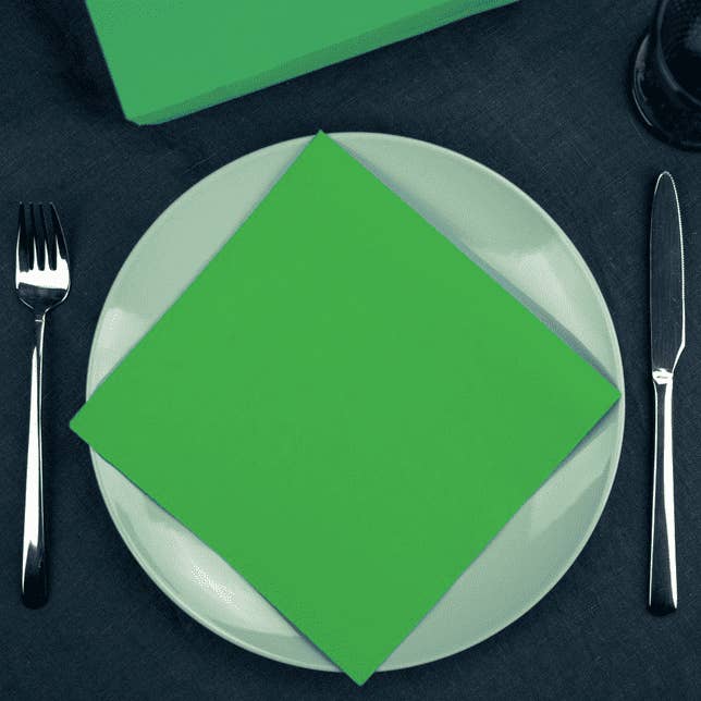 ROLL-LUX - Vente Serviettes jetables - 9 paquets de 40 serviettes en papier vertes au toucher lin, 2 épaisseurs