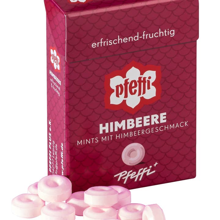 Pit Hoffmann GmbH & Co.KG - Wholesale Mints - Pfeffi peppermint candies mints. Raspberry 35g Flip Top Box