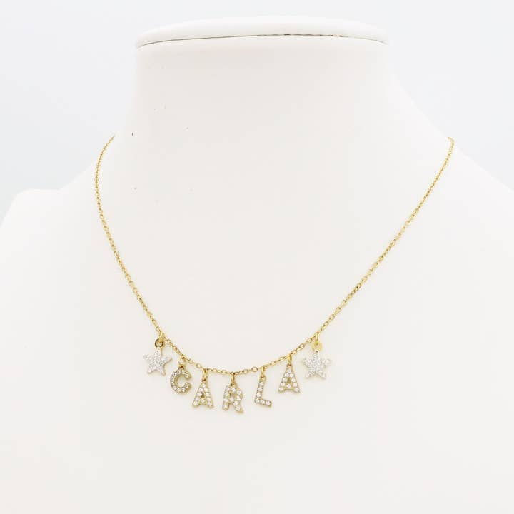 Daemon srls - Wholesale Pendant/Charm Necklace - Collana Nome personalizzato zirconato in Acciaio Inossidabil