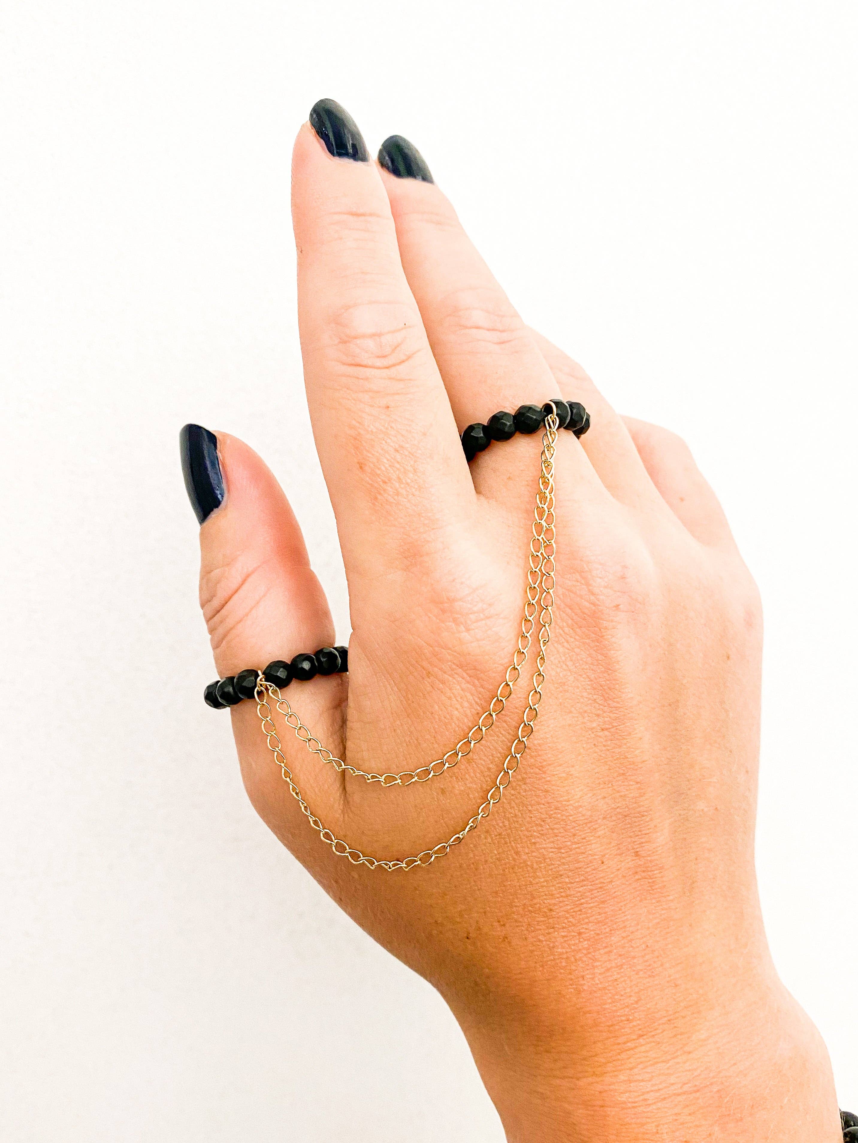 Irina Jewelry New York - Vendita all'ingrosso Anello midi/a fascia - Anello Double Noir2